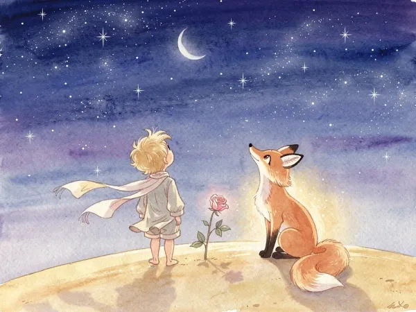 Illustration inspirée du livre "Le Petit Prince" d'Antoine de Saint-Exupéry